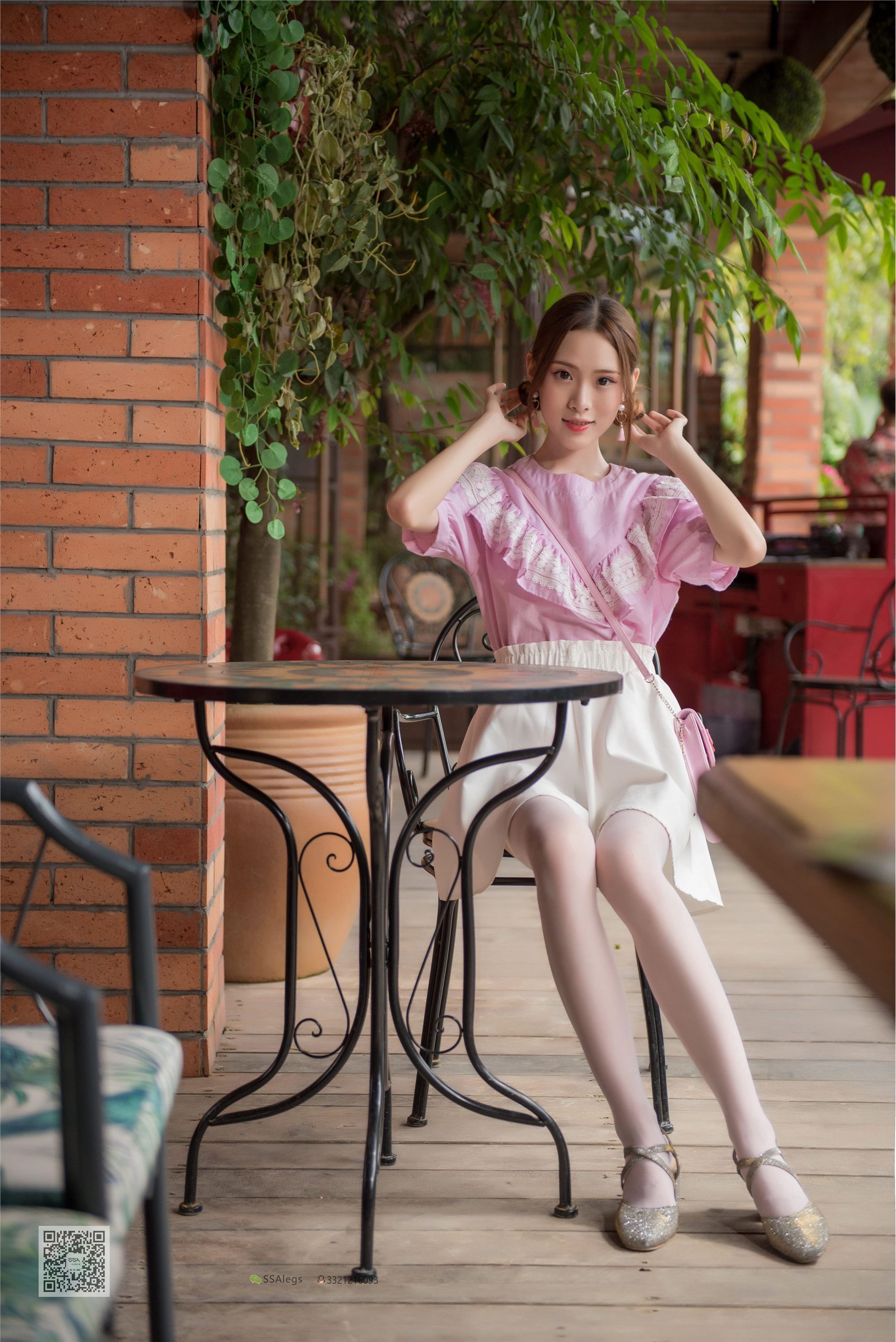 SSA丝社 NO.009 小琪琪 超薄5D长筒袜街拍